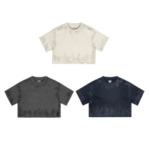 <span class=keywords><strong>T</strong></span>-<span class=keywords><strong>shirt</strong></span> da donna 100% cotone, lavorata a maglia, traspirante, a maniche corte, primavera/estate, stile Hip Hop, generazione Parigi, ad asciugatura rapida, effetto lavato - Product Image 3