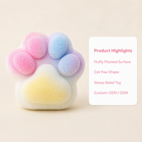 Jouets Squishy Patte de Chat Moelleuse à Rebond Lent, Surface Douce et Dégradée Pastel, Anti-Stress pour Bureau