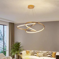 Lustre LED Moderne Simple Élégant Luxe Nordique en Acier Inoxydable Doré à Hauteur Réglable pour Salon et Chambre à Coucher