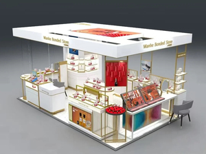 เคาน์เตอร์โชว์เครื่องสำอางอะคริลิคหรูหราปรับแต่งได้ พร้อมไฟ LED เป็นมิตรกับสิ่งแวดล้อมและกันน้ำ สำหรับร้านค้าปลีก - Product Image 6