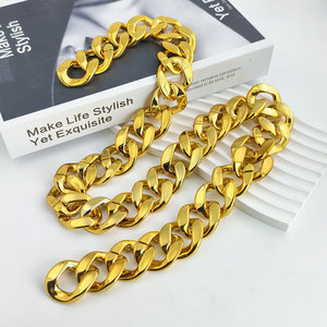 Collana a catena grande in plastica dorata, spessa, alla moda, per performance e discoteca, stile ricco, all'ingrosso Europa America - Product Image 2