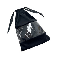 Pochette à cordon en tissu peluche doux haut de gamme A1 avec section intermédiaire visible, pour emballage cadeau de fêtes, achat en gros pour le marché B2B
