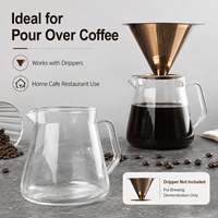 Carafe à café en verre borosilicate de haute qualité, 360 ml et 600 ml, transparente, pour le café filtre et le thé, vente en gros