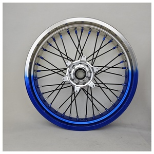 Ruedas Supermoto para KTM EXC SXF 125 <span class=keywords><strong>250</strong></span> 450, 17 Pulgadas, Mazas CNC Billet, Llantas de Aluminio, Azul Claro, 17x3.5 17x5.0, Juego de Ruedas Motard para Carreras - Product Image 5