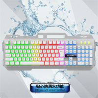 Keyboard dan Mouse Gaming USB 3.0 Laser Berkabel, Pencahayaan Pelangi Backlit Mekanik, Produk Terlaris 2024 untuk PC Desktop