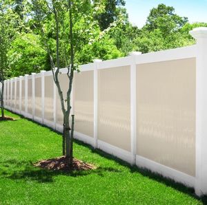 11.3 ''x7/8' 'bảng điều chỉnh PVC riêng tư hàng rào Vinyl hàng rào đường sắt tùy chỉnh màu sắc 2 ''x 7'' solt đường sắt <span class=keywords><strong>tan</strong></span> Vinyl hàng rào - Product Image 2