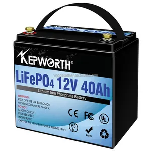 ホットセール12ボルトリン酸鉄リチウム電池12V40Ah LiFePO4ゴルフカート用ソーラーストレージ、RVエネルギー貯蔵バッテリー