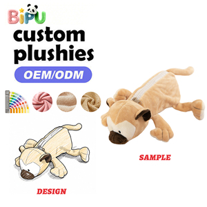 Fabricant de jouets en peluche, trousse à crayons personnalisée en peluche macaque, rembourrée de coton PP doux, sac à crayons animal en peluche, OEM, votre propre design - Product Image 1