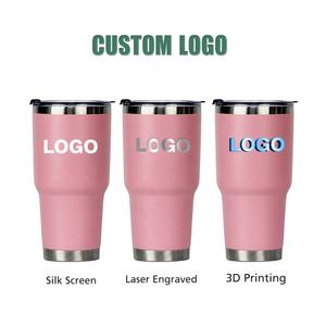 도매 사용자 정의 로고 30 oz 스테인레스 스틸 여행 커피 텀블러 컵 뚜껑과 빨대로 이중 벽 및 진공 절연 - Product Image 2