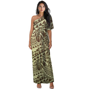Abbigliamento hawaiano di alta qualità stampa su richiesta Polynesian <span class=keywords><strong>Elei</strong></span> Tribal Design da donna abito in due pezzi a spalle scoperte - Product Image 2