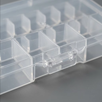 Boîte de rangement en plastique écologique moulée par injection, transparente, multi-compartiments, pour composants électroniques et quincaillerie