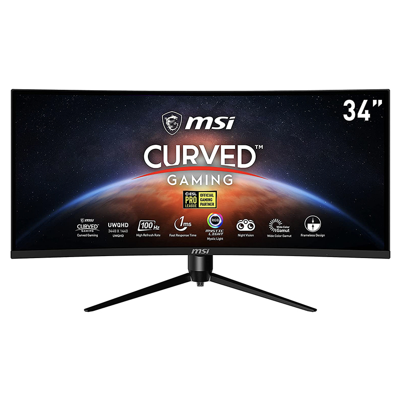 MSI MAG342CQRV 34 ''インチカーブドゲーミングモニター、HDR対応