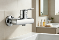 Robinet de douche mural à poignée unique en alliage de zinc, eau chaude et froide, pour salle de bain, baignoire, appartement, hôtel