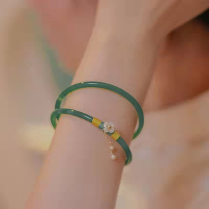 <span class=keywords><strong>กำไล</strong></span><span class=keywords><strong>หยก</strong></span>ธรรมชาติสำหรับผู้หญิง สไตล์จีน<span class=keywords><strong>โบราณ</strong></span> <span class=keywords><strong>กำไล</strong></span>ข้อมือแบบเรียงข้อความ ระลึกถึงคนรัก เครื่องประดับกำไลหยก - Product Image 3