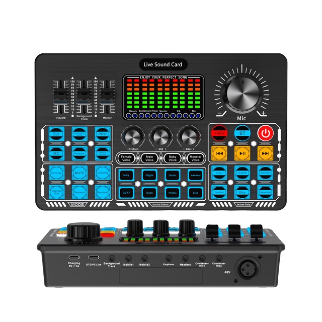 Watford Professional Live Sound Card Audio Mixer Interface for Phone & PC for Live Streaming & Recording