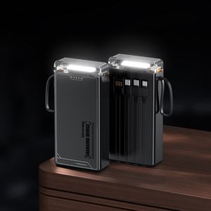 Batterie externe portable 20000 mAh haute capacité avec écran LED, charge rapide 10W, câbles intégrés et lumière – Prix usine - Product Image 6
