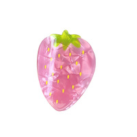 Pince à cheveux personnalisable en PVC, motif fraise créative et mignonne, rose et rouge, idéale pour les femmes