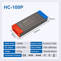 Alimentation électrique à LED simple Hyrite, pour intérieur, 100W-400W, 12V/24V, rail DIN industriel, PFC, facteur de puissance élevé, efficacité 90%