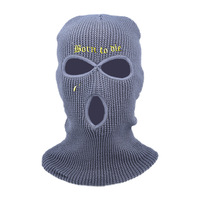 Cagoule de rappeur tricotée personnalisée de haute qualité avec trois trous brodés