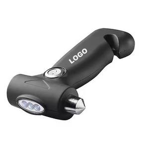 Marteau de sécurité 3 en 1 pour voiture Fenêtre cassée avec lumière Marteau de survie avec coupe ceinture de sécurité Outils d'évasion automobile - Product Image 1