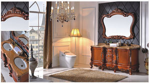 Kabinet Lantai Kamar Mandi Kayu Mewah Gaya Amerika Meja Rias Kayu Solid Antik - Product Image 5