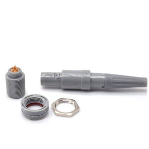 Wasserdichter Stecker und Buchse aus medizinischem Kunststoff 2-polig PNGM02GL. Runder Anschluss für Bluts auer stoffs onde M14 Graue Steck verbinder JEXIBOBTM - Product Image 4