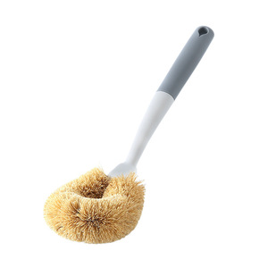 Brosse de nettoyage de cuisine en gros, écologique, en plastique, en forme de palmier, à long manche, antiadhésive et non-abrasive, pour la maison - Product Image 5