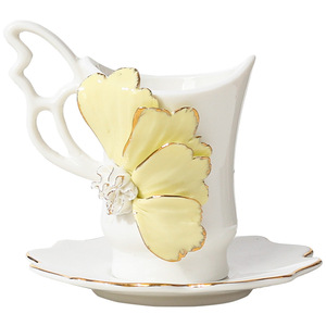 Minimalist Stylish <b>Ceramic</b> Coffee <b>Cup</b> & Saucer Set, Premium Espresso Mug for Home Afternoon Tea Daily Drinkware - Product Image 5