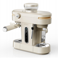 Machine à expresso manuelle, cafetière compacte, machine à expresso à pompe à pression de 15 bars avec moulin à café