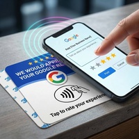 Carte NFC étanche pour avis Google, en PVC, puce NTAG213, pour restaurant, hôtel, boutique, plaque signalétique pour réseaux sociaux, carte NFC à tapoter