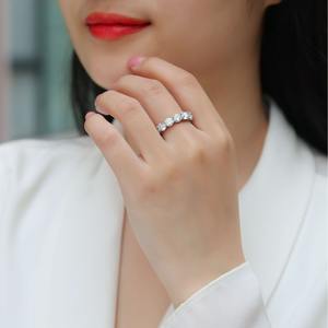 Anelli di fascia per l'eternità da donna con diamanti in Moissanite personalizzati gioielli S925 anelli da promessa con diamanti in argento Sterling - Product Image 4