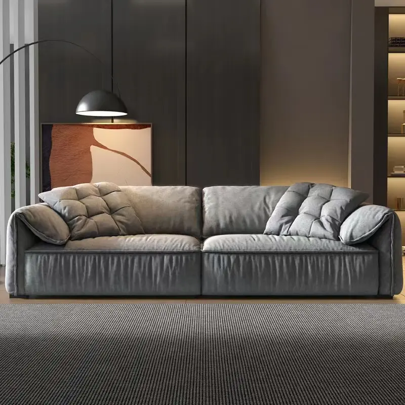 עיצוב איטליה סלון חתך מושב אהבה סט ספת עור ריהוט עיצוב מודרני בד מיקרופייבר ספה כורסה ספות מלון