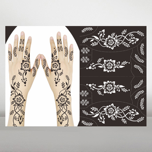 <span class=keywords><strong>Pochoir</strong></span> de tatouage temporaire au <span class=keywords><strong>henné</strong></span> brillant, personnalisé, classique, réutilisable, écologique, pour peinture artistique, motif floral, autocollant de tatouage - Product Image 6