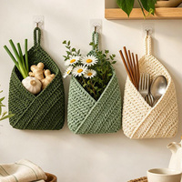 Panier mural multifonctionnel, sac de rangement, décoration de chambre, panier à fruits, paniers à fleurs, organisateur mural de cuisine, décoration bohème pour la maison