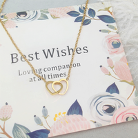 Pendentif Double cœur d'amour en plaqué or 18k, pour la saint-valentin, vente en gros, bijoux de Couples, livraison gratuite