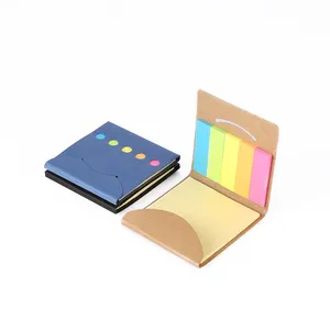 Promotional Foldable Design 5 Colors 25 Sheets Sticky Note Pad Cute Square Shape Memo Pad for Gifts