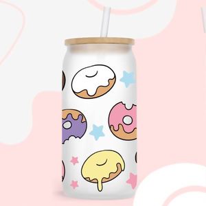 สติ๊กเกอร์ติดแก้วแบบไม่ต้องใช้ความร้อน กันน้ำ ทนรังสียูวี สำหรับแก้วกาแฟขนาด 16 ออนซ์ ลายดอกไม้ ขายส่ง - Product Image 1