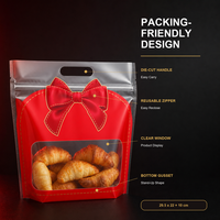Bolsa transparente OEM personalizada al por mayor para pan de molde, con cierre resellable y asa de transporte, para pan tostado en rodajas de 450 g, embalaje de regalo para panadería
