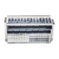 Jeu de dominos carrés en acrylique personnalisé BOSN Display, comprenant un étui en acrylique transparent, jeux de table, cadeau, décoration de la maison, fête