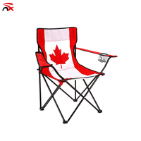 Chaise d'extérieur pliante de haute qualité Country Flag Design Grands accoudoirs et petit dossier monobloc pour la détente