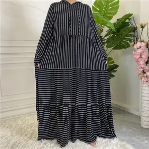 Middle east striped hooded muslim women dress arab islamic clothing veils for u hijab store dubai abaya online shopping