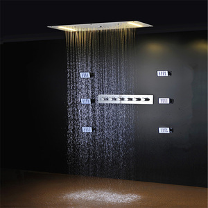LED Multi-fonction Grand Robinets De Douche de Pluie tête Froide et Chaude <span class=keywords><strong>Inverseur</strong></span> Vanne Mélangeuse Avec Corps de Massage jets - Product Image 2