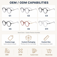 Monture de lunettes ronde en titane pour femmes, style rétro, lunettes optiques anti-lumière bleue