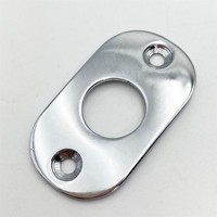 Plaque de sortie de guitare ovale chromée HIVE avec vis, plaque de montage jack 1/4 pouce pour remplacement de guitare électrique/basse