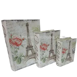 Oldukça sevimli ve küçük sahte kitap dekoratif saklama kutusu Paris tasarımı ile satılık