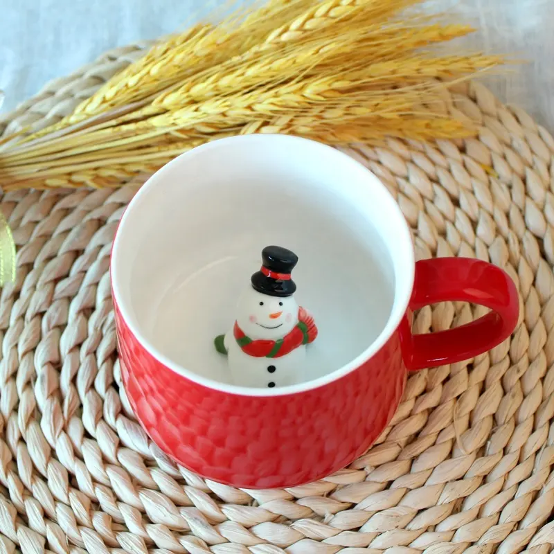 400ml New Style Weihnachts becher hochwertige trinken kreative 3D Schneemann Milch Keramik Tasse für das neue Jahr