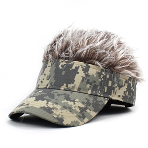 Großhandel Herren modische Camo verstellbare Sonnenblende Kappe benutzer definierte Logo Stickerei High Spiked Perücke Haar Hüte Business Argyle Obst - Product Image 4
