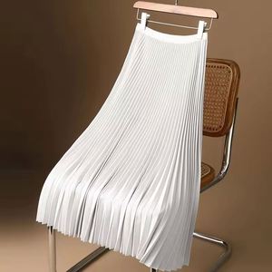 Jupe longue plissée en tulle pour femme, coupe trapèze, taille élastique, style ballet, maille 720 degrés, élégante et douce - Product Image 4