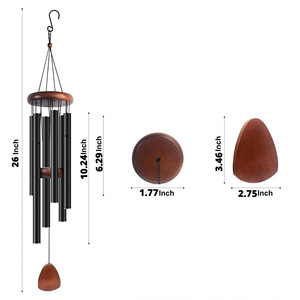 Campanas de viento de aluminio de 26 pulgadas de lujo modernas, adornos de jardín con hierro de almacén en el extranjero, entrega directa al contado - Product Image 6