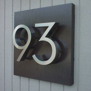 Plaque numérique <span class=keywords><strong>de</strong></span> porte et lettres 3D, en acier inoxydable brossé, Extra Large, moderne, pour l'<span class=keywords><strong>extérieur</strong></span>, finition en métal, signes - Product Image 5